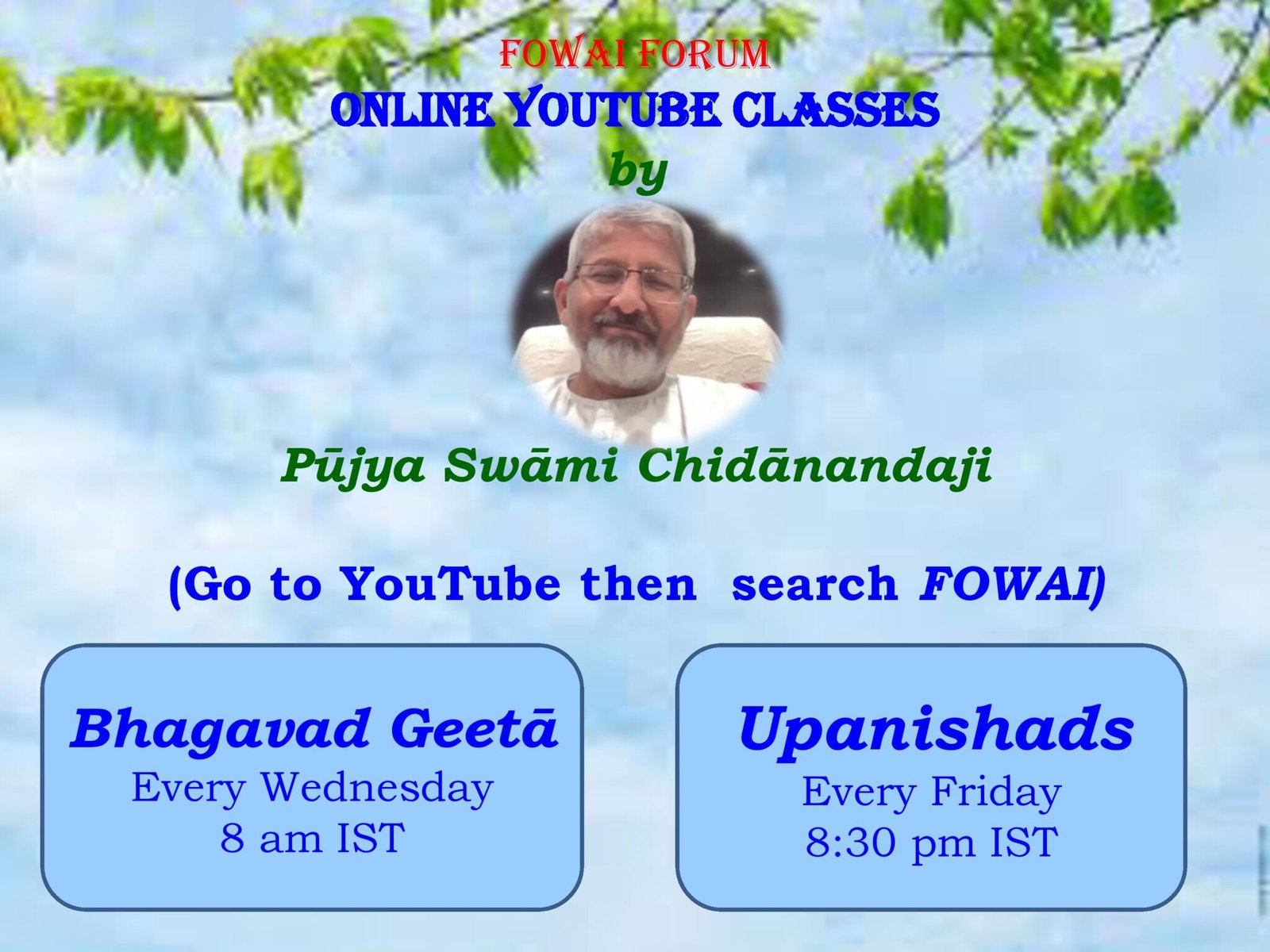 ONLINE CLASSES ON YOUTUBE – Fowai